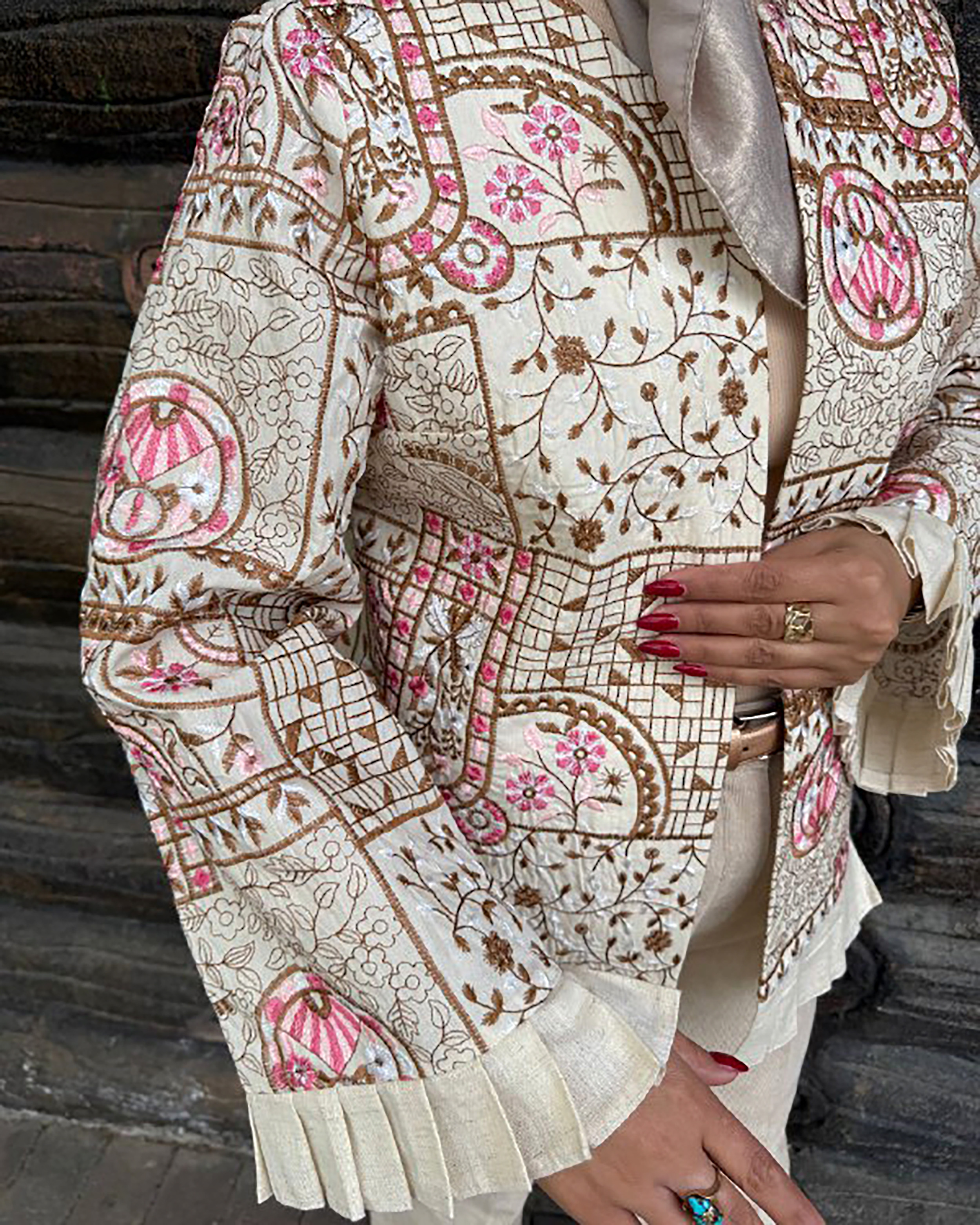 کت و شلوار سوزن دوزی مزون نازلی